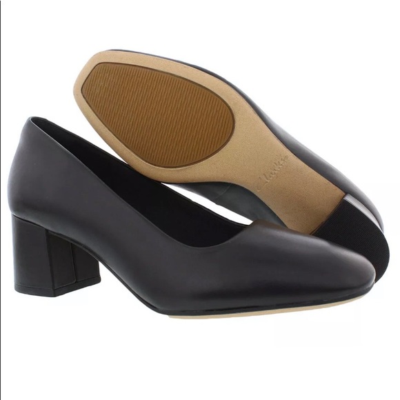 NIB Clarks Sheer Rose Womens Black Leather pumps - Picture 4 of 6